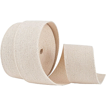 Polyester-Cotton Flat Ribbon, for Suitcases, Bags, Shoes and Hats Decoration, Floral White, 2 inch(50mm), about 5m/roll