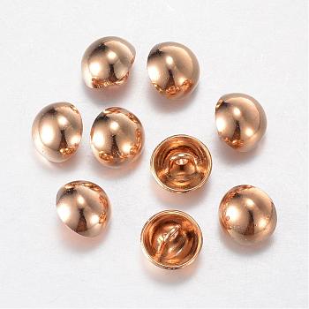 Alloy Shank Buttons, 1-Hole, Dome/Half Round, Light Gold, 12.5x10mm, Hole: 1.5mm