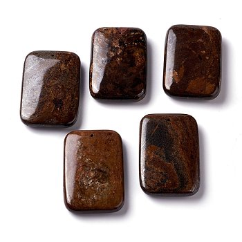 Natural Bronzite Big Pendants, Rectangle, 60~60.5x40~40.5x10~11.5mm, Hole: 1.2mm