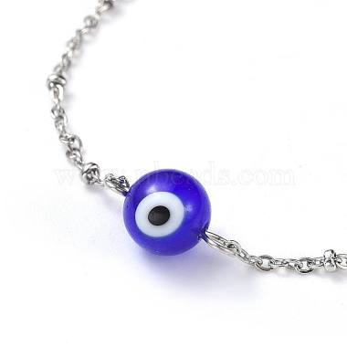 Perles de mauvais œil faites main au chalumeau bracelets en perles(BJEW-JB04462-02)-2