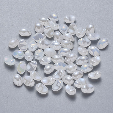 White Oval Glass Charms