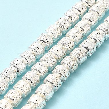 Electroplated Natural Lava Rock Beads Strands(G-G984-10S)-2
