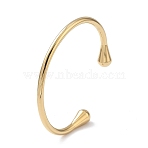 Ion Plating(IP) 304 Stainless Steel Cuff Bangles for Women, Real 14K Gold Plated, Inner Diameter: 2-3/8 inch(6.1cm)(BJEW-Z078-12G)