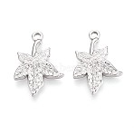 304 Stainless Steel Maple Leaf Pendants, Non-Tarnish, Stainless Steel Color, 22x15x2mm, Hole: 1.6mm(STAS-T067-53P)