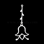 Non-Tarnish 201 Stainless Steel Big Pendants, Laser Cut, with Jump Rings, Flower, Stainless Steel Color, 50.5mm, Hole: 1.2mm(STAS-S105-LA362-1)