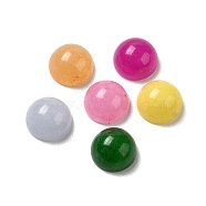 Natural White Jade Cabochons, Dyed, Half Round/Dome, Colorful, 6x3mm(G-D066-01B)