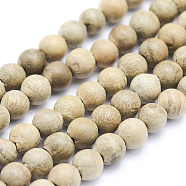 Natural Camphor Wood Beads Strands, Round, Dyed, 4~5mm, Hole: 1mm, about 98pcs/strand, 15.55 inch(39.5cm)(WOOD-P011-09-4mm)