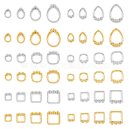 48Pcs 24 Style Brass Sew on Prong Settings, Filigree Open Back Claw Settings for Pointed Back Rhinestone, Mixed Shapes, Platinum & Golden, Tray: 6.5~18mm, 8~20x8~14.5x4.5~6.5mm, Hole: 0.8mm, 2pcs/style(KK-FH0006-93)