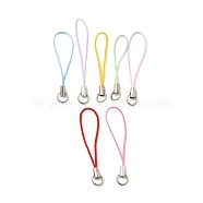 Mobile Phone Strap, Colorful DIY Cell Phone Straps, Brass Ends with Iron Rings, 6cm(X-MOBA-B011)