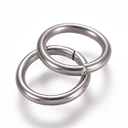 304 Stainless Steel Jump Rings, Soldered Jump Rings, Closed Jump Rings, Stainless Steel Color, 18 Gauge, 7x1mm, Inner Diameter: 5.5mm(STAS-E482-15C)