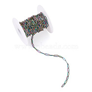 Vacuum Plating 304 Stainless Steel Paperclip Chains, Drawn Elongated Cable Chains, Soldered, with Spool, Rainbow Color, 3.5x0.8mm, 5m/roll(STAS-TA0001-38)