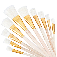 9pcs 9 style Wooden Paint Brush, with Wool, Painting Supplies, BurlyWood, 165~200x8~18x5.5~13mm, 1pc/style(AJEW-GF0003-51)