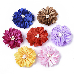 Non-Woven Fabric Flowers, Wedding Ornament Appliques, for DIY Headbands Flower Accessories, Mixed Color, bottom: 20mm, 50x20mm(FIND-R077-M-1)