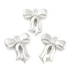 CCB Plastic Pendants, Bowknot, Platinum, 30x26x5mm, Hole: 1.5mm, about 299pcs/500g(CCB-S164-14P)