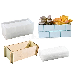 Brick Succulent Flower POTS Silicone Molds, Resin Casting Molds, For UV Resin, Epoxy Resin Craft Making, White, 154x64x62mm(PW-WGED05C-02)