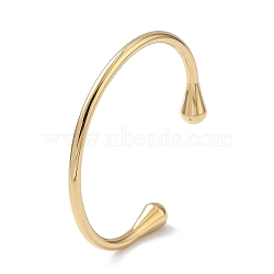 Ion Plating(IP) 304 Stainless Steel Cuff Bangles for Women, Real 14K Gold Plated, Inner Diameter: 2-3/8 inch(6.1cm)(BJEW-Z078-12G)