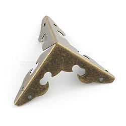 Triangle Iron Box Corner Protectors, Antique Bronze, 29.5x29.5x29.5mm, Hole: 1mm(IFIN-R203-23AB)