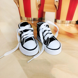 Cloth Doll Canvas Shoes, Sneaker for BJD Dolls Accessories, Black, 50x28x39mm(DOLL-PW0001-266C)