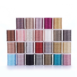 Polyester Metallic Thread, Mixed Color, 1mm, about 7.65 yards(7m)/roll(OCOR-G006-02-1.0mm)