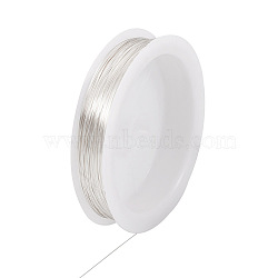 Copper Wire, Round, for Jewelry Making, Silver, 0.3mm, about 236.22 Feet(72m)/Roll(CWIR-TAC0002-01A-S)