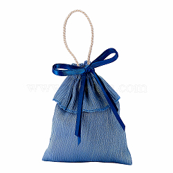 Satin Bags with Drawstring Jewelry Gift Bags, with Ribbons, Wedding Favor Candy Bags, Cadet Blue, 15x12x0.8cm(ABAG-CJC0001-009C)