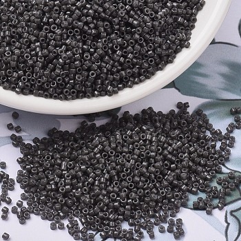 MIYUKI Delica Beads, Cylinder, Japanese Seed Beads, 11/0, (DB2368) Duracoat Opaque Dyed Charcoal, 1.3x1.6mm, Hole: 0.8mm, about 20000pcs/bag, 100g/bag