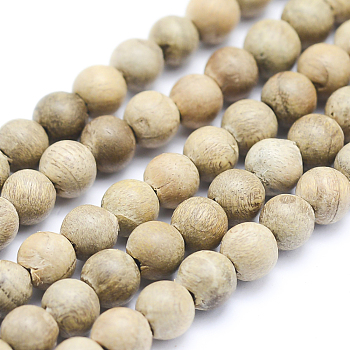 Natural Camphor Wood Beads Strands, Round, Dyed, 4~5mm, Hole: 1mm, about 98pcs/strand, 15.55 inch(39.5cm)