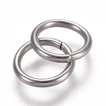 304 Stainless Steel Jump Rings, Soldered Jump Rings, Closed Jump Rings, Stainless Steel Color, 18 Gauge, 7x1mm, Inner Diameter: 5.5mm