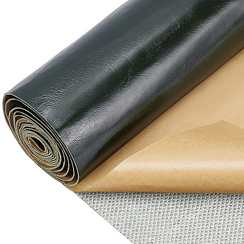 Self-adhesive PVC Leather, Sofa Patches, Car Seat, Bed Leather Repair Subsidies, Dark Olive Green, 137.6x30.2x0.1cm