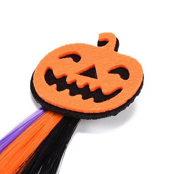 Halloween Felt Pumpkin and Hairpiece Hair Accessories, with Iron Alligator Hair Clips, Dark Orange, 410x51x4mm
