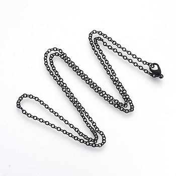 Electrophoresis Brass Cable Chains Necklaces, Black, 23.6 inch(60cm)