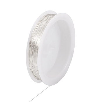 Copper Wire, Round, for Jewelry Making, Silver, 0.3mm, about 236.22 Feet(72m)/Roll