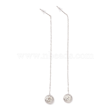 Crystal Rhinestone Half Round Dangle Stud Earrings(EJEW-A067-15P)-4