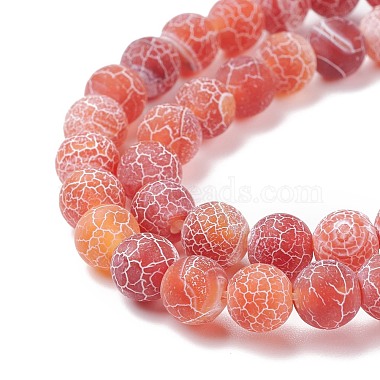 Natural & Dyed Crackle Agate Bead Strands(G-T056-8mm-05)-5