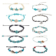 Anattasoul 10 pcs 10 style synthétique turquoise et coquillage naturel et graine bracelet et bracelet de cheville en perles tressées(AJEW-AN0007-10)-1