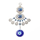 Glass Turkish Blue Evil Eye Pendant Decoration(HJEW-I008-01AS)-1