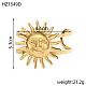 Sun Shape 304 Stainless Steel Open Cuff Bangles(STAS-OY011-44G)-2