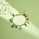Alloy Enamel & Glass Pearl Charm Bracelet with 304 Stainless Steel Chains for Women(BJEW-JB08707-05)-2