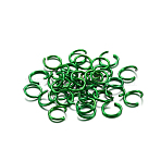 Aluminum Jump Rings, Open Jump Rings, Round Ring, Lime Green, 20 Gauge, 6x0.8mm, Inner Diameter: 4.4mm, about 300pcs/bag(ALUM-CJC0001-01E)