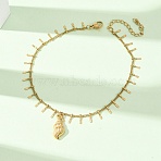 Ocean 304 Stainless Steel Charm Anklets for Women, Golden, Couch Shell Shape, 8-1/2 inch(217mm)(SA-CBA3D94-04A-G)