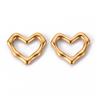 304 Stainless Steel Linking Rings, Heart, Golden, 17x19.5x2.5mm, Inner Diameter: 7x13mm(STAS-T052-19A-G)