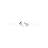 Brass Flat Pad Pin, for DIY Butterfly Clutches and Buckles, Platinum, 8x4.5mm, Pin: 1mm(FIND-TAC0002-016P)