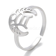 304 Stainless Steel Constellation Rings for Women, Gemini, 18mm, Inner Diameter: 18mm(RJEW-U024-01P-10)