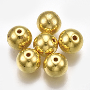 CCB Plastic Beads, Round, Golden, 9.5~10x8.5~9mm, Hole: 1.5mm, about 850pcs/500g(CCB-S160-245-10mm)