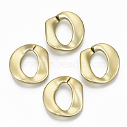 Opaque Spray Painted Acrylic Linking Rings, Quick Link Connectors, for Curb Chains Making, Twist, Gold, 29.5x30x5mm, Inner Diameter: 20x12.5mm, about 230pcs/500g(OACR-S021-61A-B01)