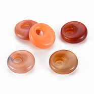 Natural Carnelian Pendants, Donut/Pi Disc, 17.5~18.5x5.5mm, Hole: 5.5mm(G-T122-67E)