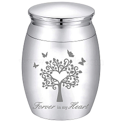 Alloy Cremation Urn Kit, with Disposable Flatware Spoons, Silver Polishing Cloth, Velvet Packing Pouches, Tree of Life Pattern, 40.5x30mm, 1pc(AJEW-CN0001-10O)