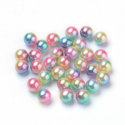 Rainbow Acrylic Imitation Pearl Beads, Gradient Mermaid Pearl Beads, No Hole, Round, Champagne Yellow, 12mm, about 540pcs/500g(OACR-R065-12mm-A07)