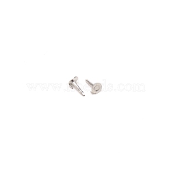 Brass Flat Pad Pin, for DIY Butterfly Clutches and Buckles, Platinum, 8x4.5mm, Pin: 1mm(FIND-TAC0002-016P)