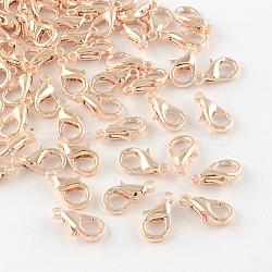 Zinc Alloy Lobster Claw Clasps, Parrot Trigger Clasps, Cadmium Free & Lead Free, Rose Gold, 10x6mm, Hole: 1mm(X-E103-RG)